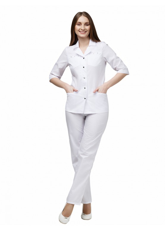 Женский медицинский костюм К-235 (белый, Тиси)