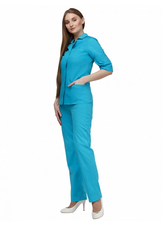 Женский медицинский костюм К-235 (голубой, Тиси)
