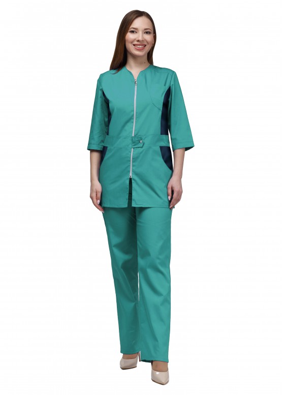 Женский медицинский костюм К-277 (зеленый, Тиси)